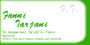 fanni tarjani business card